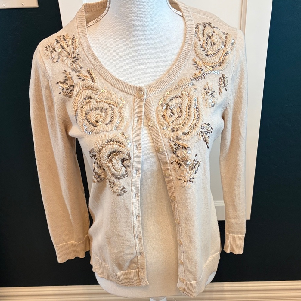 Anthropologie Tabitha 3/4 sleeve cardigan